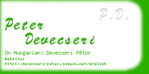 peter devecseri business card