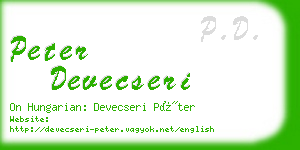 peter devecseri business card